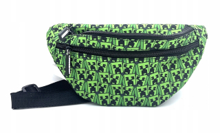 Detská taška cez pás Minecraft Fashion UK čierna, odtiene zelenej